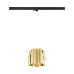 Luminaria colgante trifásica HAVEN 25 con portalámpara E27 IP20, dorado