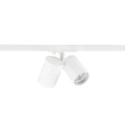 Foco monofásico BIMA 2.0 1PH DOUBLE QPAR51 de 2 llamas, cardánico, con portalámpara GU10 IP20, blanco