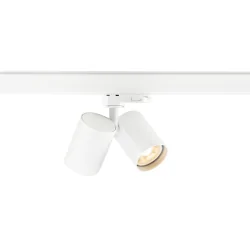 Foco trifásico BIMA 2.0 3PH DOUBLE QPAR51 de 2 llamas, cardánico, con portalámpara GU10 IP20, blanco