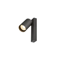 Luminaria de pared y techo ENOLA 2.0 M CW SINGLE QPAR51 SQUARE de 1 llama, angular, con portalámpara GU10 IP20, negro
