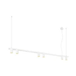 Luminaria colgante PENDELLEUCHTE ENOLA 2.0 M PD SIX LONG QPAR51 de 6 llamas, lang, con portalámpara GU10 IP20, blanco