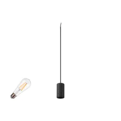 pendant luminaire FITU PD SET STONE ST64 set of 1, with lamp socket, with canopy E27 IP20, beige dimmable