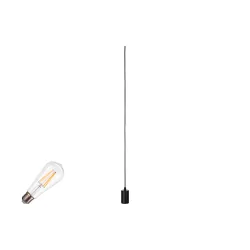 Luminaria colgante FITU PD SET ST64 juego de 1, con portalámpara, con baldaquino E27 IP20, negro regulable