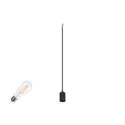 pendant luminaire FITU PD SET RIBBED ST64 set of 1, with lamp socket, with canopy, fluted E27 IP20, gold dimmable