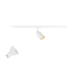 Foco monofásico PURI 2.0 TUBE 1PH SET  juego de 1, con portalámpara GU10 IP20, blanco regulable