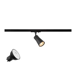 Foco monofásico PURI 2.0 CONE 1PH SET  juego de 1, con adaptador, con portalámpara GU10 IP20, dorado, negro regulable