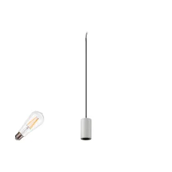 Luminaria colgante trifásica FITU PD 3PH SET STONE ST64 juego de 1, con portalámpara E27 IP20, gris regulable