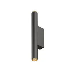 Luminaria de pared GRIP! S WL PHASE UP/DOWN de 2 llamas, rígido, directo / indirecto IP20, dorado, negro regulable