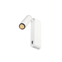 Luminaria de pared GRIP! S WL ON-OFF con interruptor, ajustable IP20, negro, blanco 