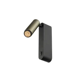 Luminaria de pared empotrable GRIP! S WL ON-OFF con interruptor, ajustable IP20, color bronce, negro 