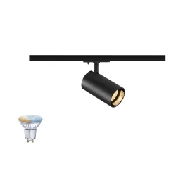 Foco monofásico ASTO TUBE SMART SET 1PH GU10 TW juego de 1, Tunable White, con portalámpara GU10 IP20, negro regulable
