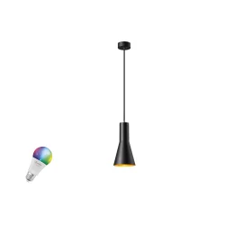 pendant luminaire PHELIA 10 SMART SET PD E27 RGBW set of 1, RGBW, with lamp socket E27 IP20, gold, black dimmable