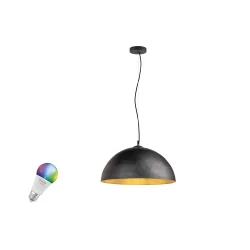 pendant luminaire FORCHINI 50 SMART SET PD E27 RGBW set of 1, RGBW, with lamp socket E27 IP20, gold, black dimmable