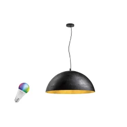 pendant luminaire FORCHINI 70 SMART SET PD E27 RGBW set of 1, RGBW, with lamp socket E27 IP20, gold, black dimmable