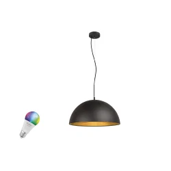 pendant luminaire FORCHINI M 50 SMART SET PD E27 RGBW set of 1, RGBW, with lamp socket E27 IP20, gold, black dimmable
