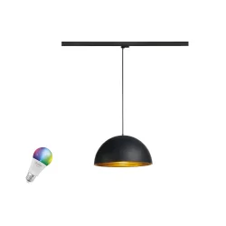 pendant luminaire FORCHINI M 40 SMART SET 3PH PD E27 RGBW set of 1, RGBW, with lamp socket E27 IP20, gold, black dimmable