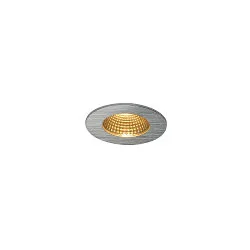 Luminaria empotrable para techos PATTA-I ROUND redondo, rígido IP65 / IP20, aluminio cepillado regulable