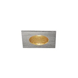 Luminaria empotrable para techos PATTA-I SQUARE angular, rígido IP65 / IP20, aluminio cepillado regulable