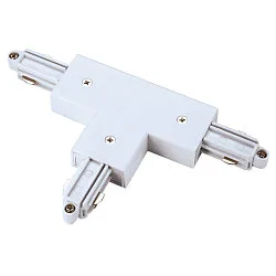Conector en T monofásico versión de montaje en superficie, tierra a la izquierda, blanco