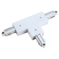 Conector en T monofásico versión de montaje en superficie, tierra derecha, blanco