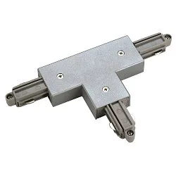 Conector en T monofásico versión de montaje en superficie, tierra derecha, gris plateado