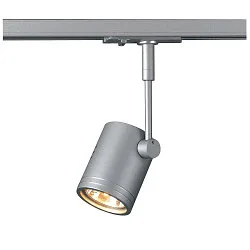 Foco monofásico BIMA 1 de 1 llama, giro cardánico GU10 IP20, gris plateado regulable