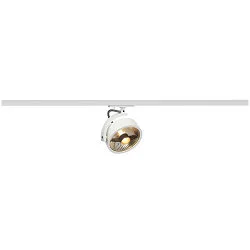 Foco monofásico KALU TRACK QPAR111 incl. adaptador monofásico, giro cardánico, con portalámpara GU10 IP20, blanco
