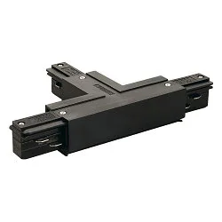 Conector en T trifásico EUTRAC tierra a la izquierda, tierra adentro, negro
