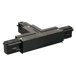 Conector en T trifásico EUTRAC tierra derecha, tierra a la izquierda, negro