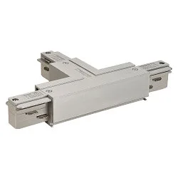 Conector en T trifásico EUTRAC tierra derecha, tierra a la izquierda, plata