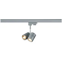Foco trifásico BIMA 2 GU10 incl. adaptador trifásico GU10, gris plateado