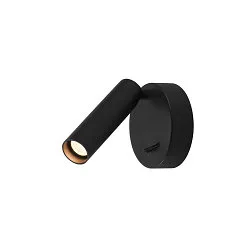 LED Wall Spot KARPO LED Ceiling spot, round, 7,5W LED, 3000K, with switch, black