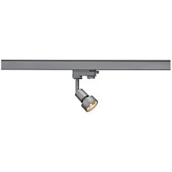 Foco trifásico PURI TRACK ajustable GU10 IP20, gris plateado regulable