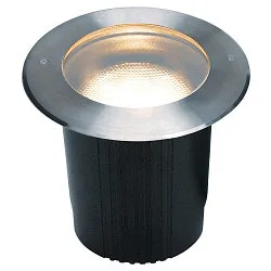 Luminaria empotrable en suelo DASAR 215 E27 IP67, acero inoxidable, negro