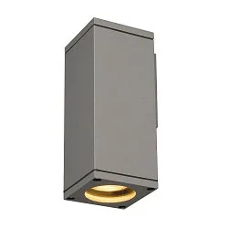 Luminaria de pared para exteriores THEO WALL OUT angular GU10 IP44, gris plateado