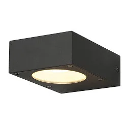 Luminaria de pared para exteriores QUADRASYL WL 15 abajo, angular, rígido GX53 IP44, antracita regulable
