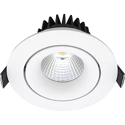 Luminaria empotrable VELIA TILT redondo IP44, blanco mate regulable 11W 2700K