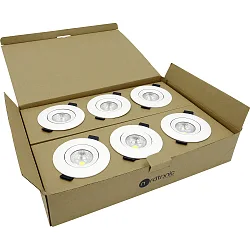 Luminaria empotrable VELIA redondo, juego de 6 IP54, blanco mate  7W 850lm 1800|3000K