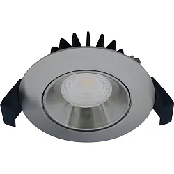 Luminaria empotrable VELIA LOW PROFILE redondo IP44, aluminio cepillado regulable 5,5W 340lm 4000K