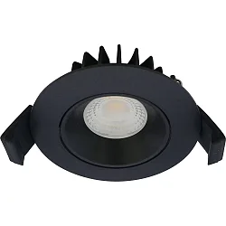 Luminaria empotrable VELIA LOW PROFILE redondo IP44, negro mate regulable 5,5W 340lm 4000K