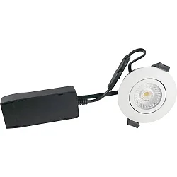 recessed luminaire LOW PROFILE round IP54, white matt dimmable 6W 470lm 3000K