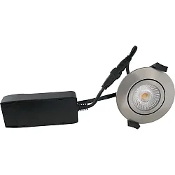 Luminaria empotrable LOW PROFILE redondo IP54, aluminio cepillado regulable 6W 510lm 4000K