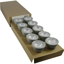 Bombilla LED 10 piezas GU10 4,8W 380lm 3000K 36° regulable ópalo