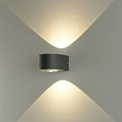 Luminaria de pared para exteriores ANIA Arriba-Abajo IP65, antracita 
