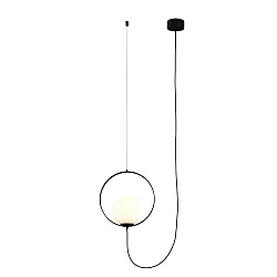 Luminaria colgante HALO 3815/1 de 1 llama IP20, ópalo, negro