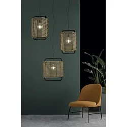 Luminaria colgante CORDA 45 E27 IP20, color arenoso 