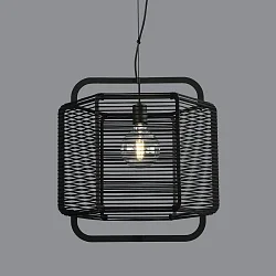 Luminaria colgante CORDA 50 E27 IP20, negro 