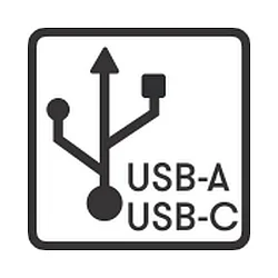 Toma de corriente USB-A + USB-C (NO 4417 /-19) doble, con conexión USB, con tapa, gris, negro