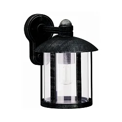 Luminaria de pared para exteriores TYPE NO 1835 abajo, cilíndrico E27 IP44, negro, plata regulable