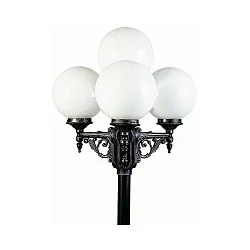 Luminaria de mástil TYPE NO 2051 de 4 llamas E27 IP44, negro regulable
